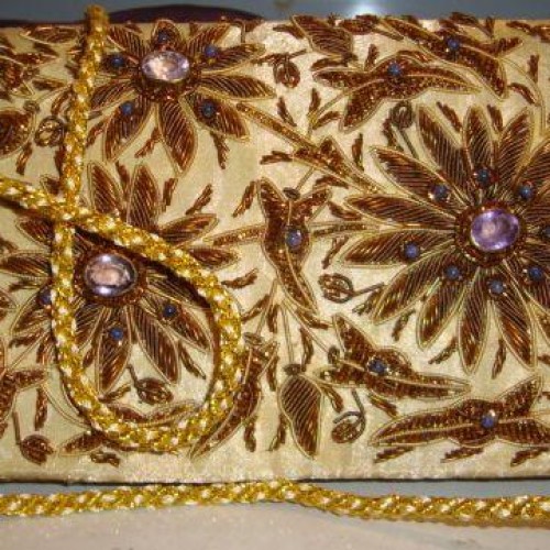 Zardozi embroidered evening purse